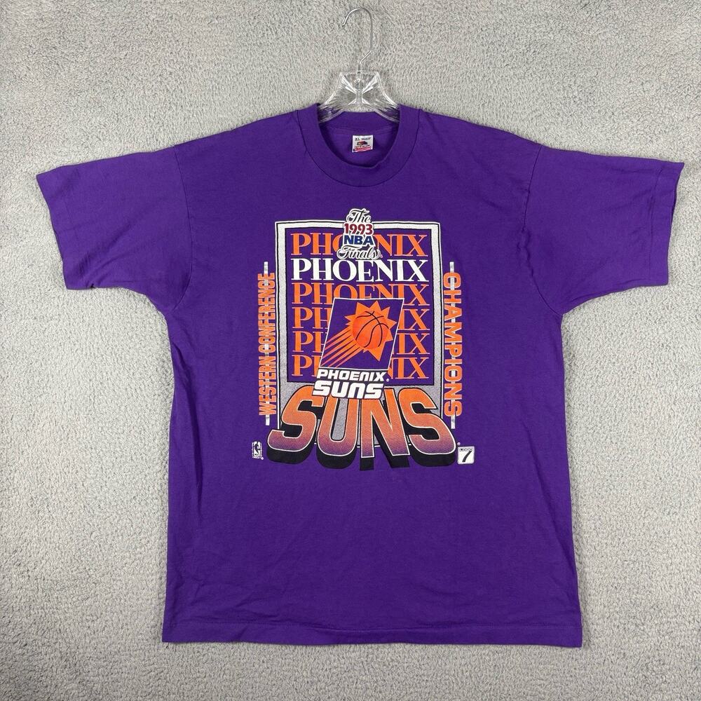 Vtg Phoenix Suns T-Shirt Mens XL Purple Fruit Of The Loom NBA Finals USA Made